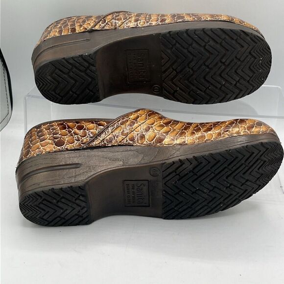 Sanita Danish Comfort Clogs Embossed Metallic Snakeskin  Size EU 41 US 9.5-10 - Picture 7 of 10